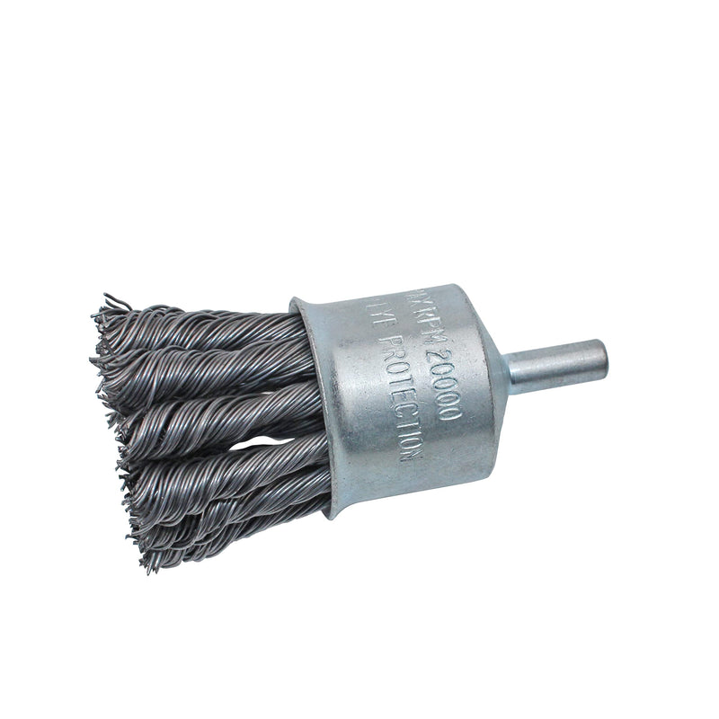 HOYIN Wire End Brush, Twist Knotted, Alloy Carbon Steel, 0.020in-by-1 1/8in (5) 5