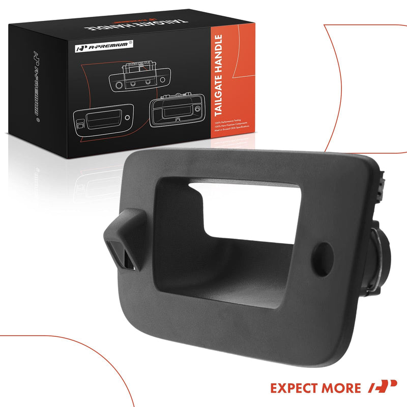 A-Premium Tailgate Handle Bezel with Camera Hole & Keyhole Compatible with Chevy Silverado 1500 2009-2013, Silverado 2500 HD 3500 HD & GMC Sierra 1500 2500 HD 3500 HD, Textured Black
