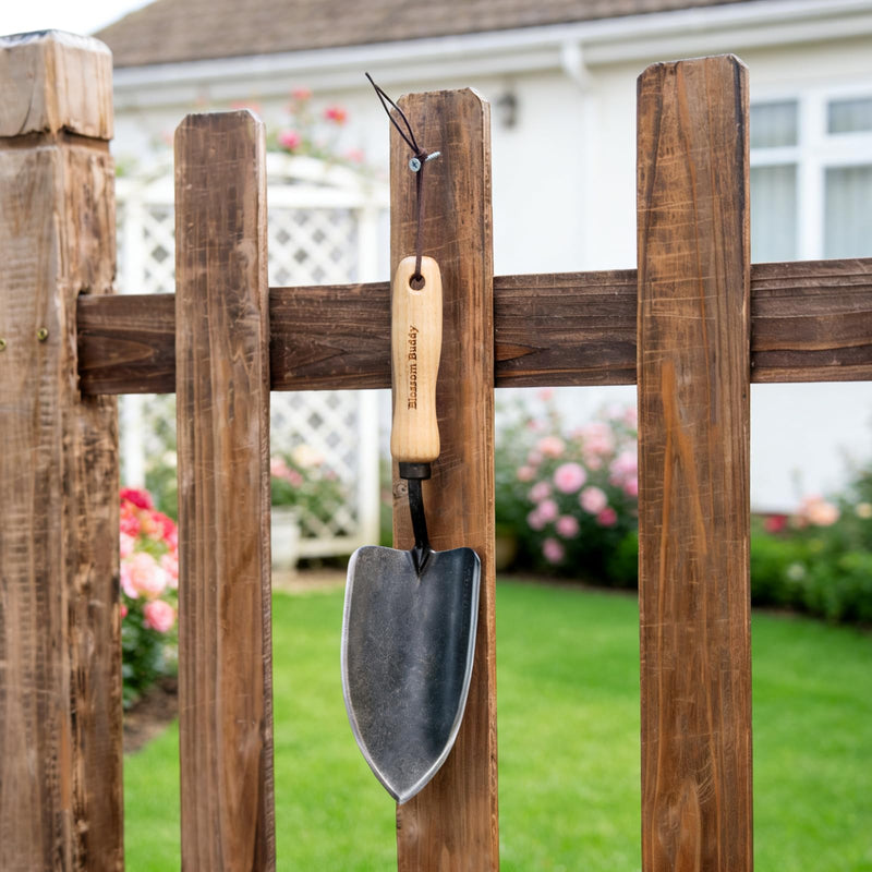 Garden Hand Trowel, Stainless Steel Planting Shovel with Wooden Handle, Ergonomic Design for Gardening and Digging