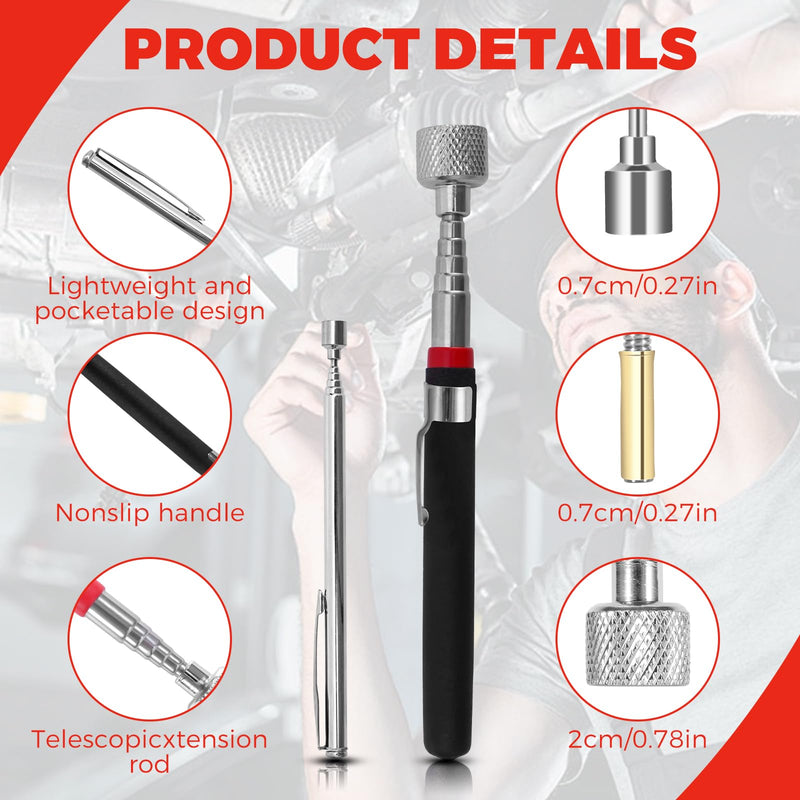 3 Pack Magnetic Pickup Tool- Extendable Magnet, Telescopic Magnetic Pick-up Tool, Bendable Flexible Magnetic Pickup Tool