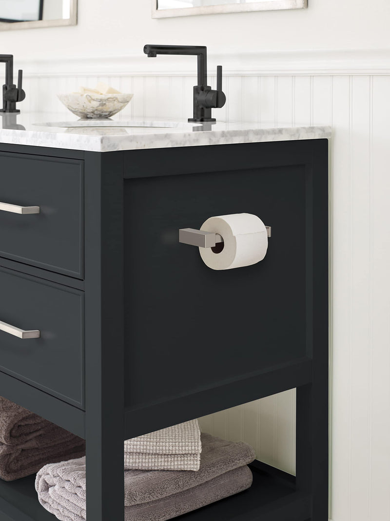 Amerock BH36081G10 | Brushed Nickel Single Post Toilet Paper Holder | 5-7/8 inch (149 mm) Length Toilet Tissue Holder | Monument | Bath Tissue Holder | Bathroom Hardware | Bath Accessories