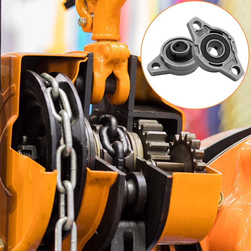 Zorfeter 4Pcs Pillow Block Bearing - 10mm/0.39Inch ID Zinc Alloy Flange Mounted Self-Alignment Bearing KFL000
