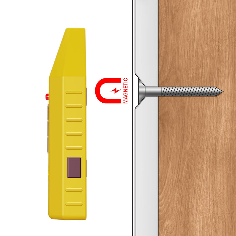 Jokari Mag Stud Finder™ - Magnetic Stud Detector with Indicator Light, Built-in Level, and Magnet for Hanging Frames, Shelves, and TV Mounting on Drywall