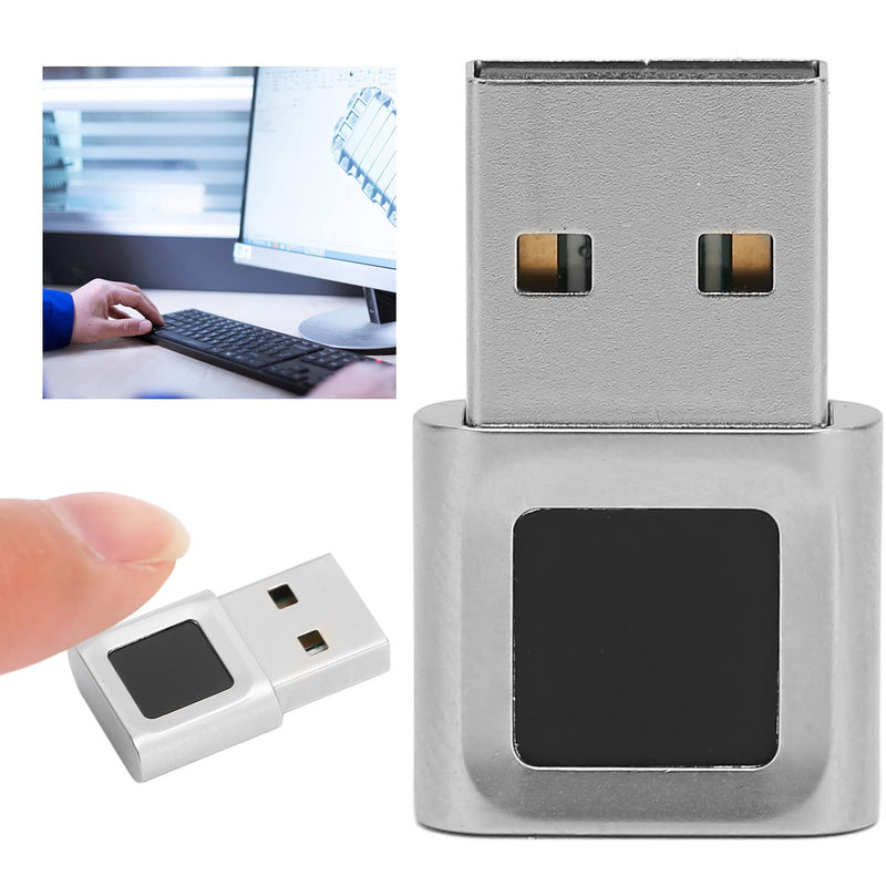 USB Fingerprint Reader, USB Fingerprint Reader 360 Degrees Touch Fast Matching High Sensitivity Hello Fingerprint Reader for Win Laptop Computer