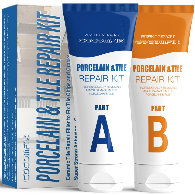 Tile Repair Kit, Ceramic Tile Chip Repair Kit(White), Floor Cracked Tile Repair Filler - Quickly Fix Tile Chips, Cracks with Super Strong Adhesion for Porcelain, Ceramic, Acrylic, Fiberglass, Enamel NO. 01 White