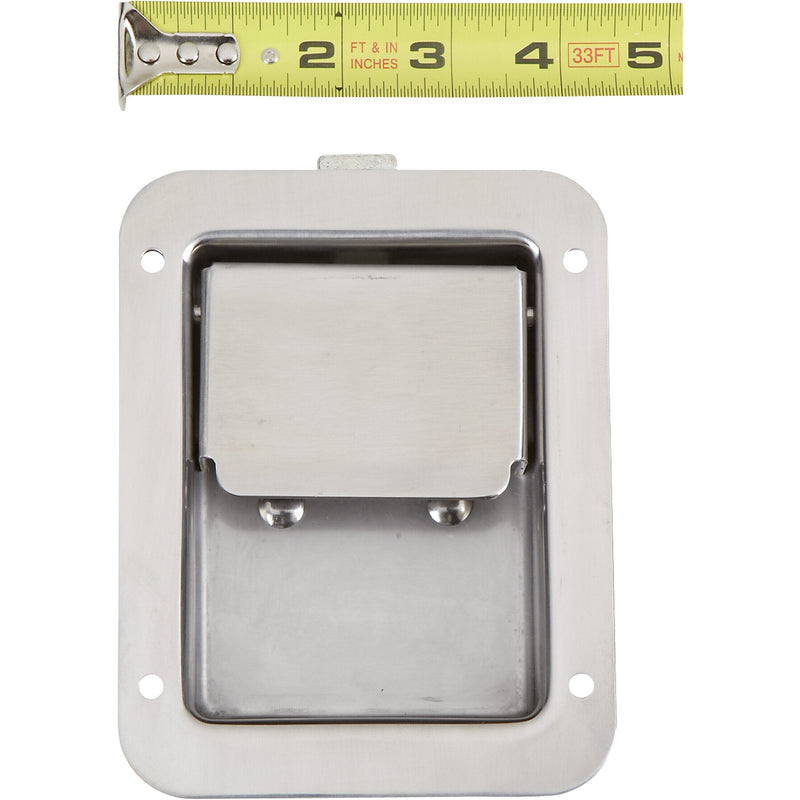 Buyers Products N3885 Non-Locking Standard Flush Single Point Latch, Polished Stainless Steel, Bolt On Mount, Truck Tool Box Latch, Trailer Latch, Camper & RV Latch, Silver 1 Count