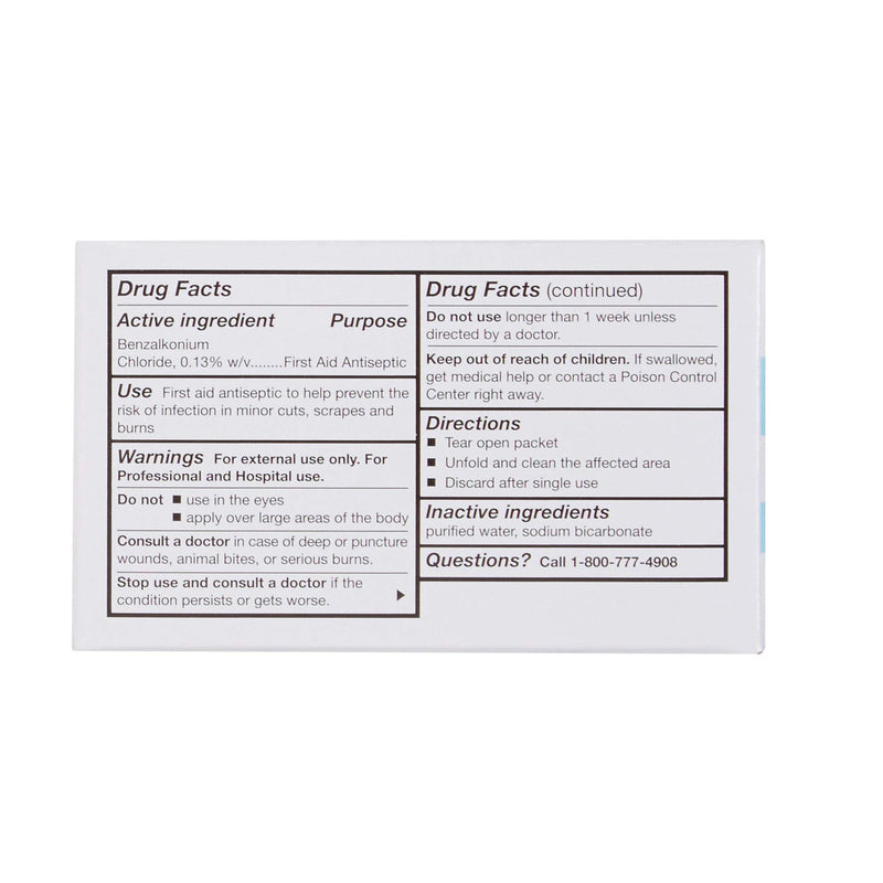 McKesson Benzalkonium Chloride Towelettes [Pack of 100] First Aid Antiseptic Wipes, Sterile Individual Wrapped