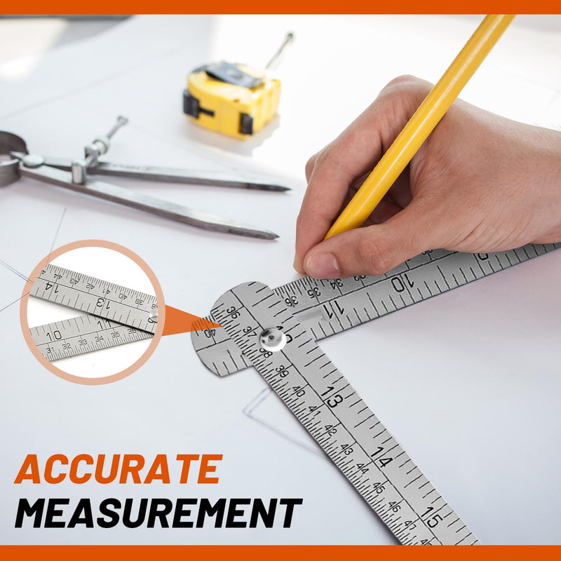 Tellegloww 1 Pcs Steel Ruler 3/4 in x 2 ft Folding-Rule Measuring Tool for Machinist Tinner Circumference Measurement Metalworking Industrial Drawing Engineering Steel 3/4 in x 2 Ft Silver