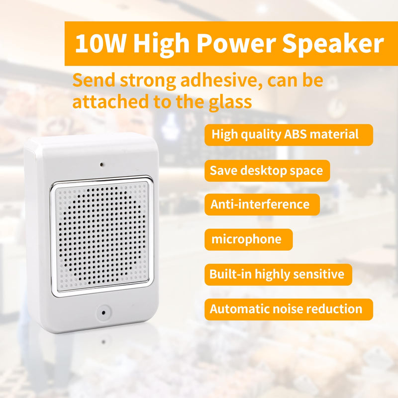 Window Speaker Intercom System,Wired Dual-Way Window Counter Intercom, High Power Speaker for Store,Business,Catering.