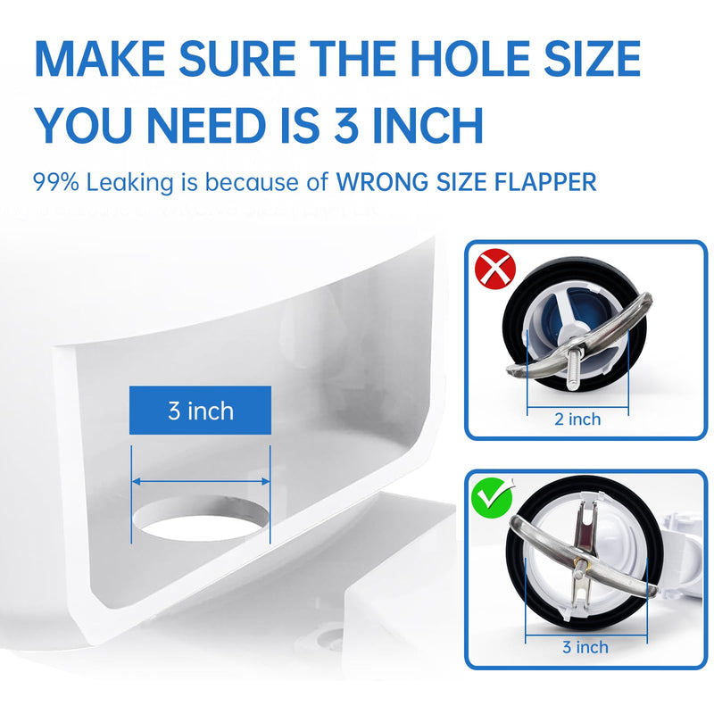 3-Inch One Piece Toilet Flush Valve Repair Kit, Universal Replacement with Flapper & Chain, Leak-Proof Silicone Seal, Easy Install, Compatible with TOTO/American Standard (Not for Two-Piece Toilets)