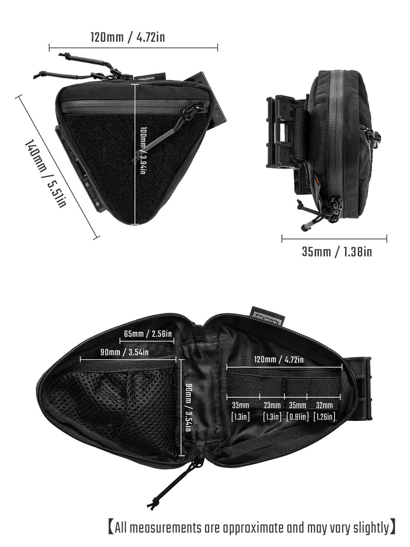 TACTICAL_GEEK Storage A8 Mini EDC Pouch, Multi-Purpose Organization Storage, Small Gear Organizer with Strap, Utility Zipper Pouch for Daily Carry Black