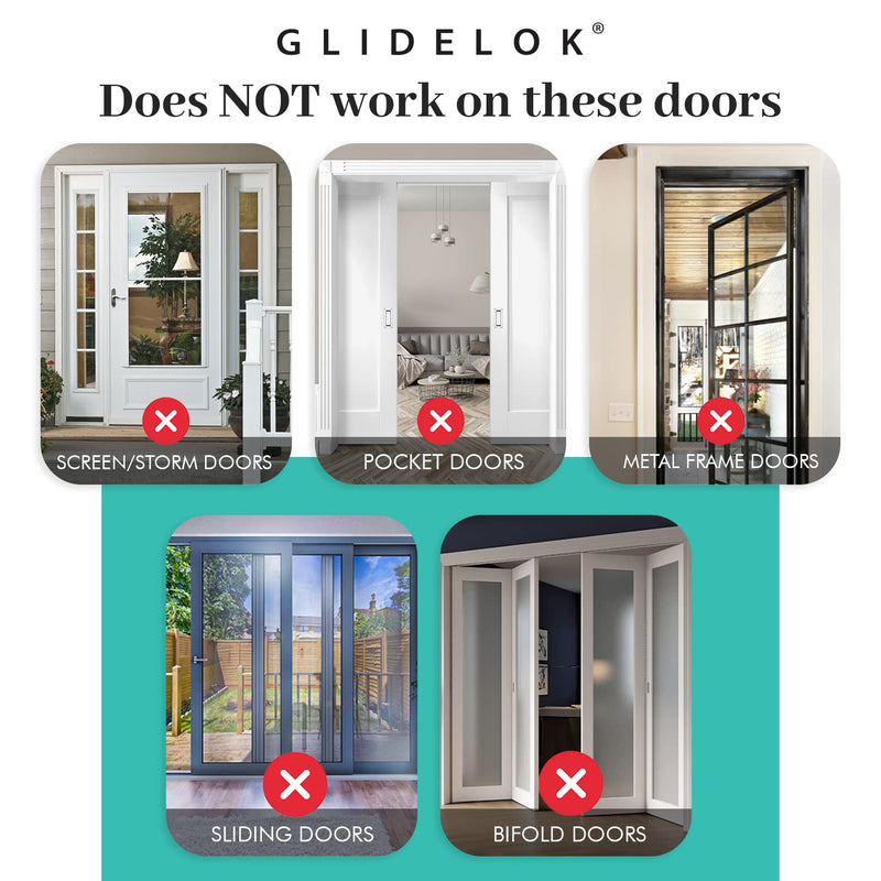 2 Pack – GlideLok Child Safety Door Top Lock | for Interior & Exterior Doors | Lock & Unlock from Both Sides | Stop Kids, Pets, Dogs & Cats from Opening Doors 2 Pack