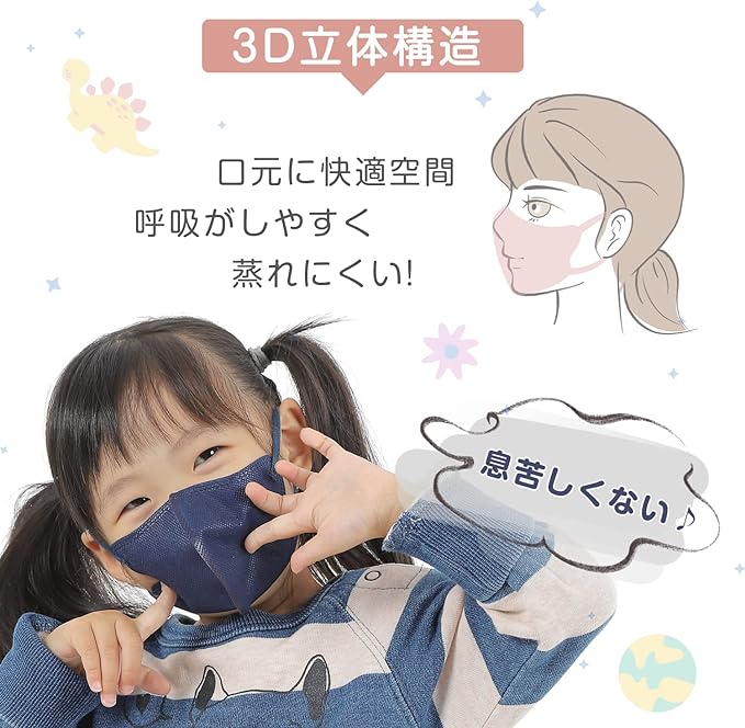 [GINZA STYLE] Mask Children's Mask 3D 3D Mask Bicolor Made in Japan - NewNest Australia