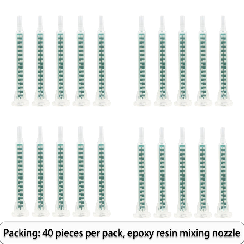 40 PCS Epoxy Mixing Nozzles Static Mixing Nozzles for AB Glue Gun Static Mixer Nozzle Mixing Tube Glue Gun Applicator 50ml/1:1/1:2