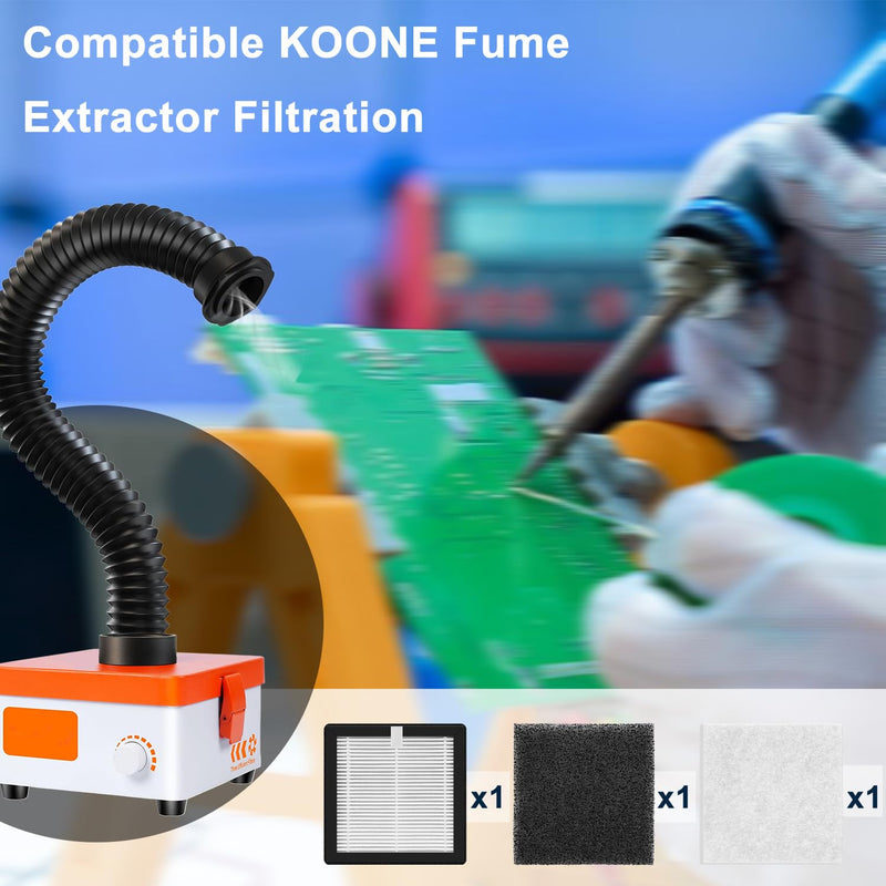 H13 Filter Compatible with KOONE & M-T Solder Fume Extractor,Smoke Purifier | (6”× 6”) Laser Engraving System Replacement Filter 3x Hepa, 6x Per Filter