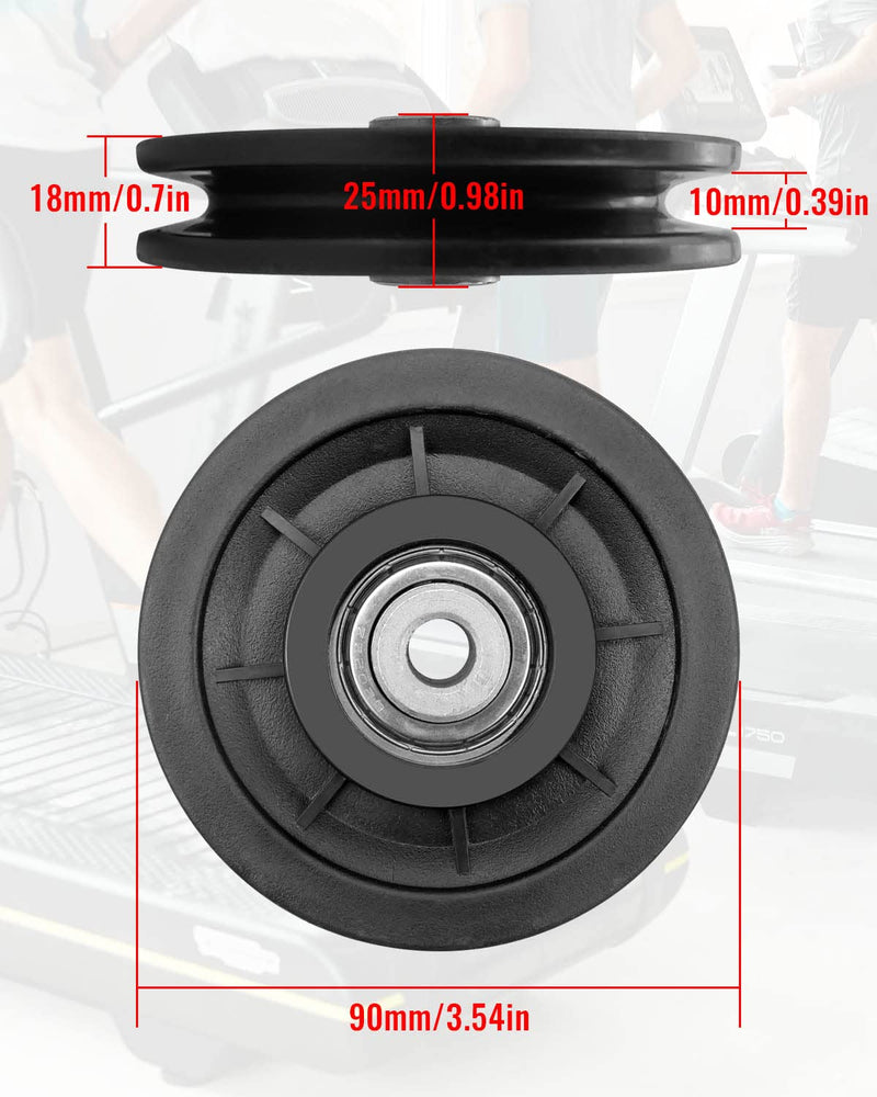 2 PCS 3.5Inch/90mm Nylon Bearing Pulley Wheel, Silent Bearing Replace for Garage Gym Equipment Pulley System, Universal Wearproof Bearing Maximum Working Load of 1000 LBS 2 Pack - NewNest Australia