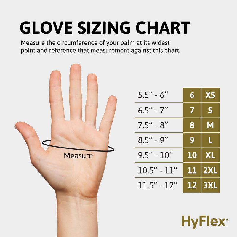 Ansell HyFlex 11-591 Industrial Ultra-Light Safety Gloves for Auto, Glass, Metal Fabrication, Machinery, Pulp, and Paper, Size 10, Black (Pack of 1) Size 10 (XL) Cut Level A9 1 Pair