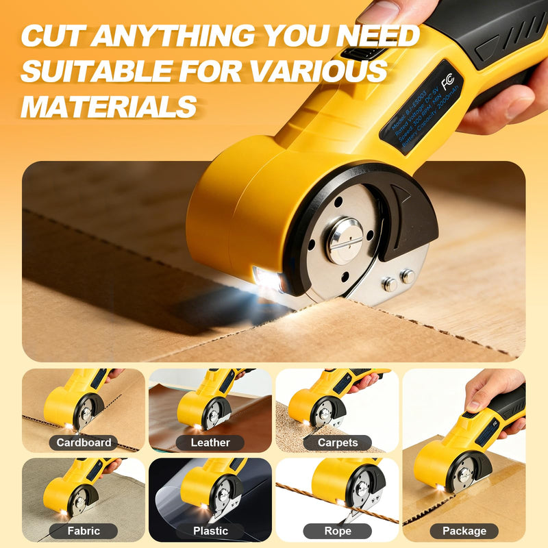 Cordless Electric Scissors, Cardboard Cutter 5V 2000mAh