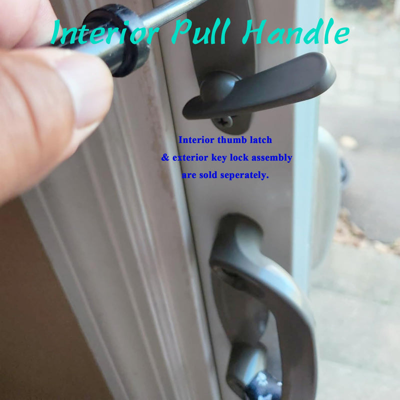 Gliding Patio Door Dummy Pull Handles Compatible with Andersen Tribeca Style OEM Part #2562035, 2573603 & #2573605, 5-1/2" Hole Centers, Non-Handed, Stone Diecast