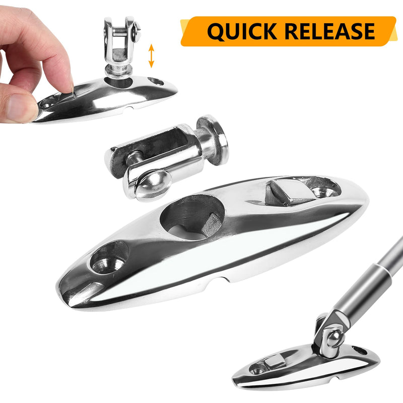 ORLANG 2Pack Boat Bimini Top Swivel Hinge, 316 Stainless Steel Deck Side Mount Quick Release Hinge, 360 Degree Rotation Marine Bimini Top Hardware with Screws for Boat Yacht,Pontoon Boat