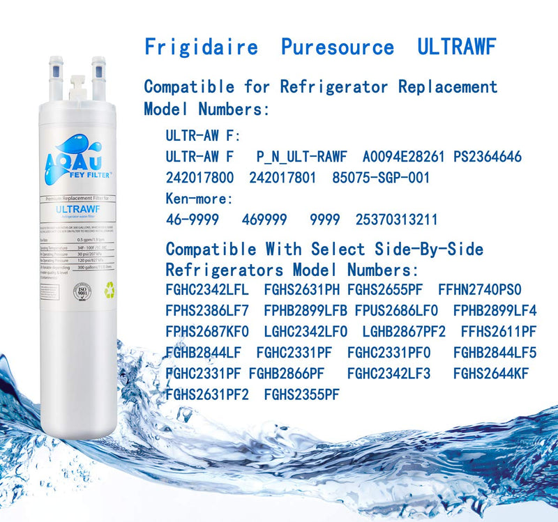 UL TRAWF Water Filter Replacement for UL TRAWF, Pure Source Ultra, Ken More 9999, 46-9999 Water and Ice, 3 Pack, Height 11 inches (4 Packs)