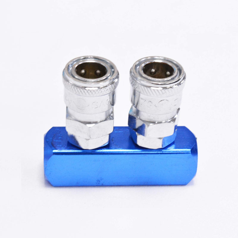 1/2" 2 Ways 5 Ports Air Hose Inline Manifold Block Splitter, Pneumatic Air Compressor Manifold Fitting - Pack of 1 1/2" BSPT, 1Pcs