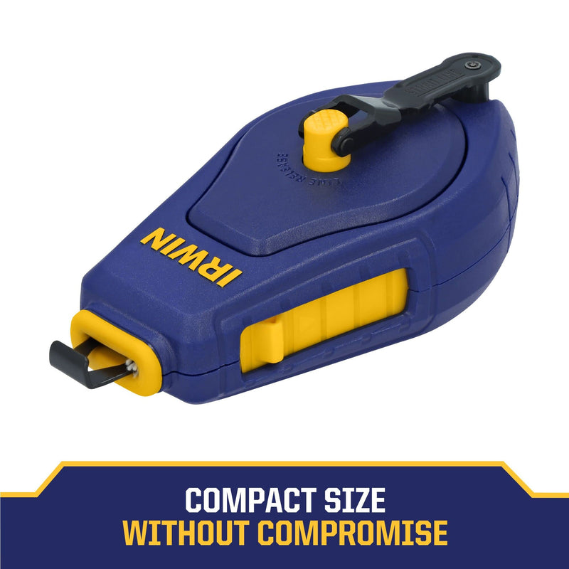 IRWIN Tools STRAIT-LINE COMPACT Chalk Reel, with Blue Chalk, 100 ft. (IWHT48440BC)