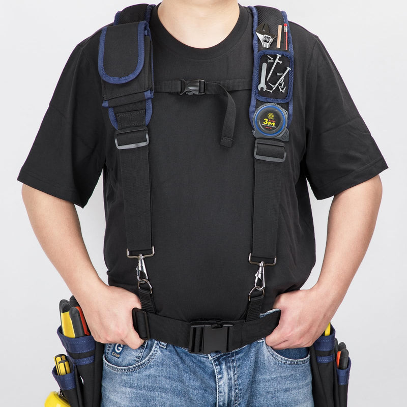 Tool Belt Suspenders, Work Belt Suspender Suitable for Construction Electrician Tool Belt with Adjustable Straps Black