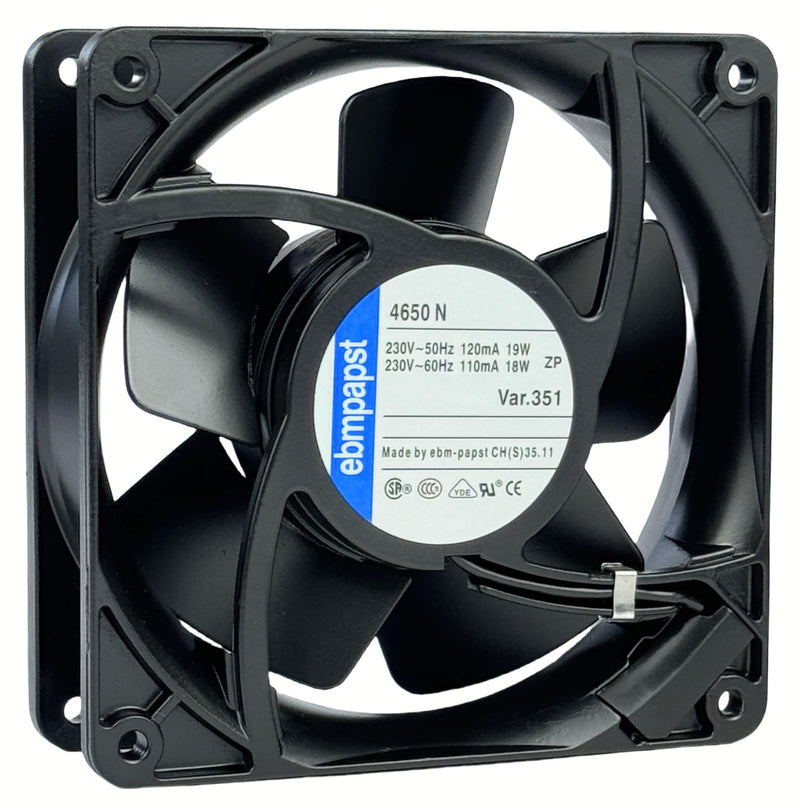 for ebmpapst Cooling Fan 4650N, All Metal High Temperature Resistant Axial Cooling Fan 2-Pin 120x120x38mm AC 230V 50/60Hz 0.12A