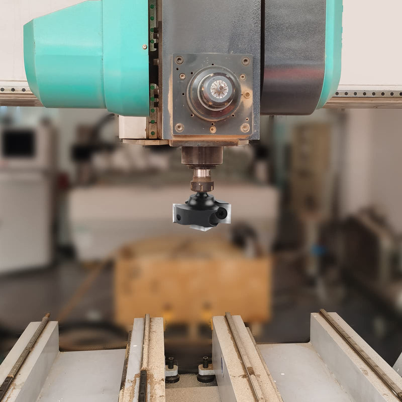 CNC Spoilboard Surfacing Router Bit 1/4" Shank, Slab Flattening Router Bit with 1-3/8" Cutting Diameter, 2+2 Flutes Insert Carbide Wood Planer Router Bits, Planing Bit for Woodworking Surfacing Bit 1/4" Shank-1-3/8" Cut Dia. (2+2 Inserts)