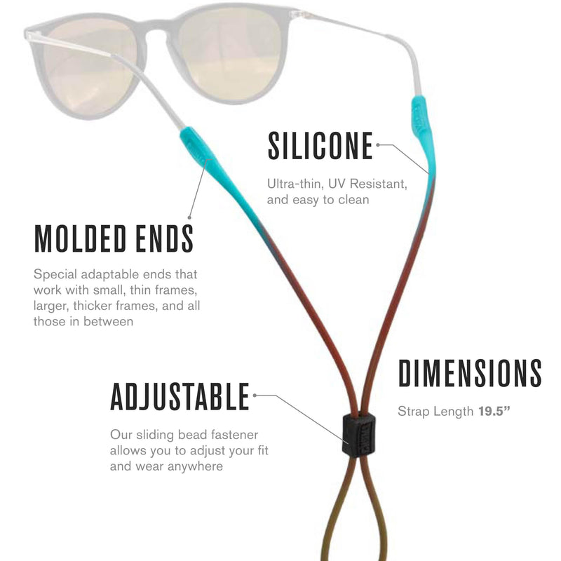 Chums Slim Retainer - Adjustable Eyewear Keeper - Thin Silicone Safety Eyewear Retainer for Women & Men Black