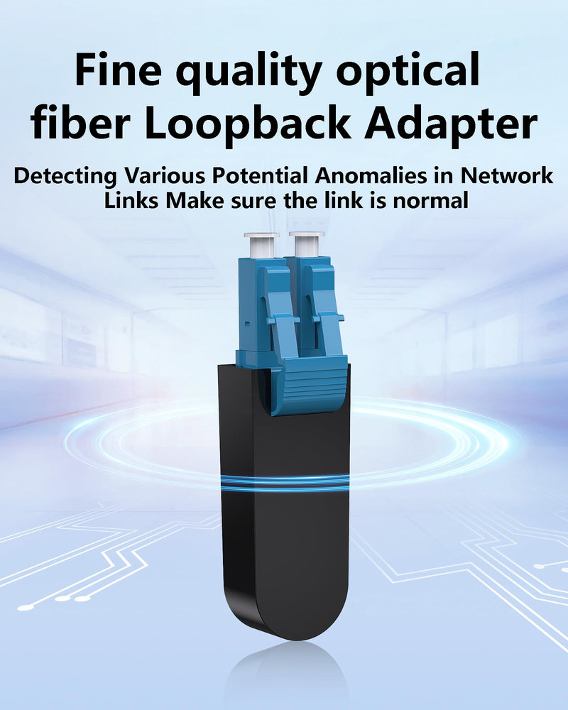 5 Pack Single Mode LC/UPC Fiber Optic Loopback Adapter Test Plug, OS2 9/125 Standard Duplex LC Connector for Network Troubleshooting SingleMode 5