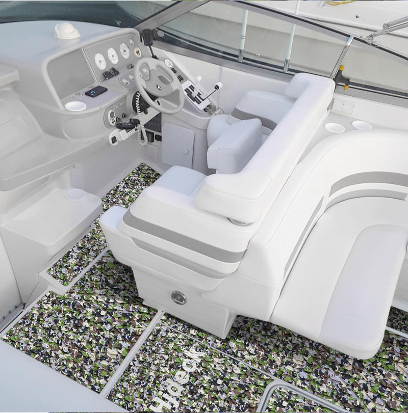 Hjdeck Boat Flooring Camo EVA Foam Boat Decking Self-Adhesive Marine Flooring Kayak Foam Decking Diamond Non-Slip Deck Grip Mat Marine Carpet for Yacht RV Flooring Surfboard Traction Pad (47.2"x11.8")