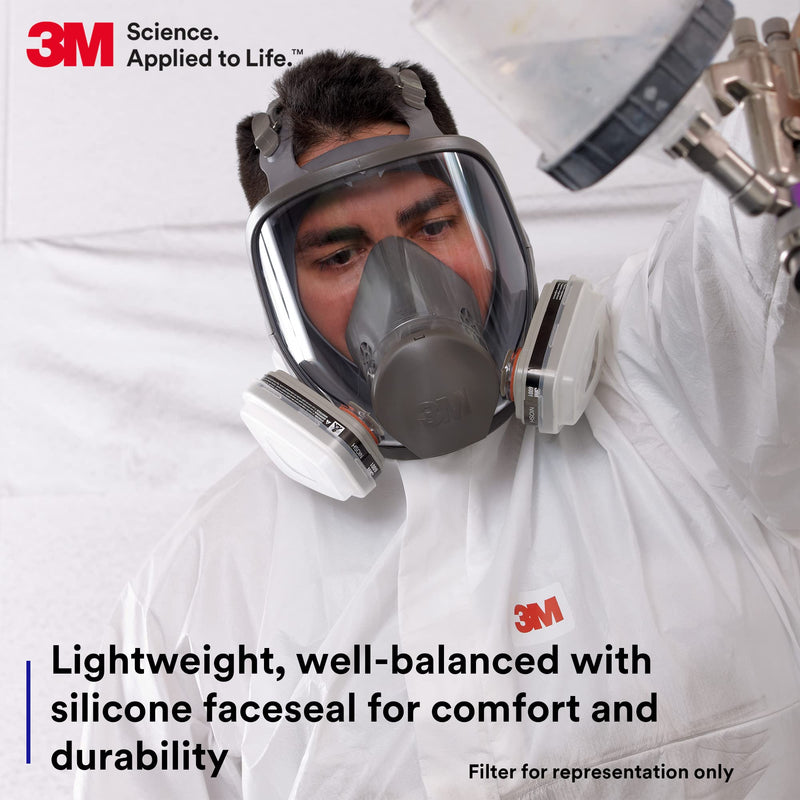 3M Full Facepiece Reusable Respirator 6800, NIOSH, Medium 1 Count (Pack of 1)