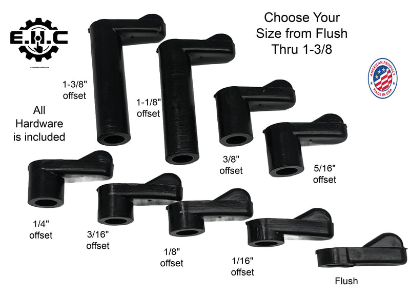 Window Screen Clips "Black” Plastic (Choose Your Size! /Size Run Flush up to 1-3/16” Offset) New or Replacement (10 Pack with All Needed Hardware Included) by E.H.C. (Flush)