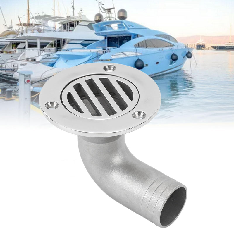 Marine Deck Drainer 316 Stainless Steel Split 90 Degree Elbow Deck Drain 32mm Diameter for Fishing Boats Yachts Commercial Vessels Seawater Corrosion Resistant