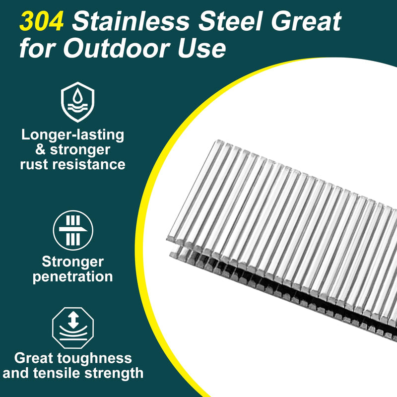 18 Gauge Norrow 1/4" Crown Staples 304 Stainless Steel 18 GA Staples for Pneumatic, Electric Stapler (1"-1120 pcs) 1"---1120 pcs