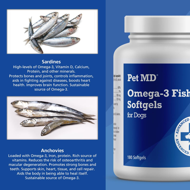 Pet MD Omega 3 Fish Oil Soft Gels & Wrap A Pill Peanut Butter Flavored Pill Paste
