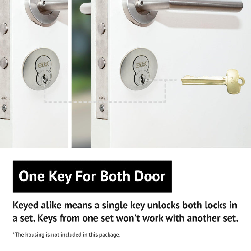 elox SFIC IC Core Cylinder Fits Stanley, Dorma Kaba, Arrows, Best, Falcon Standard, Best A Keyway,6 pins. A Pair of KA (Keyed Alike) Packed 2