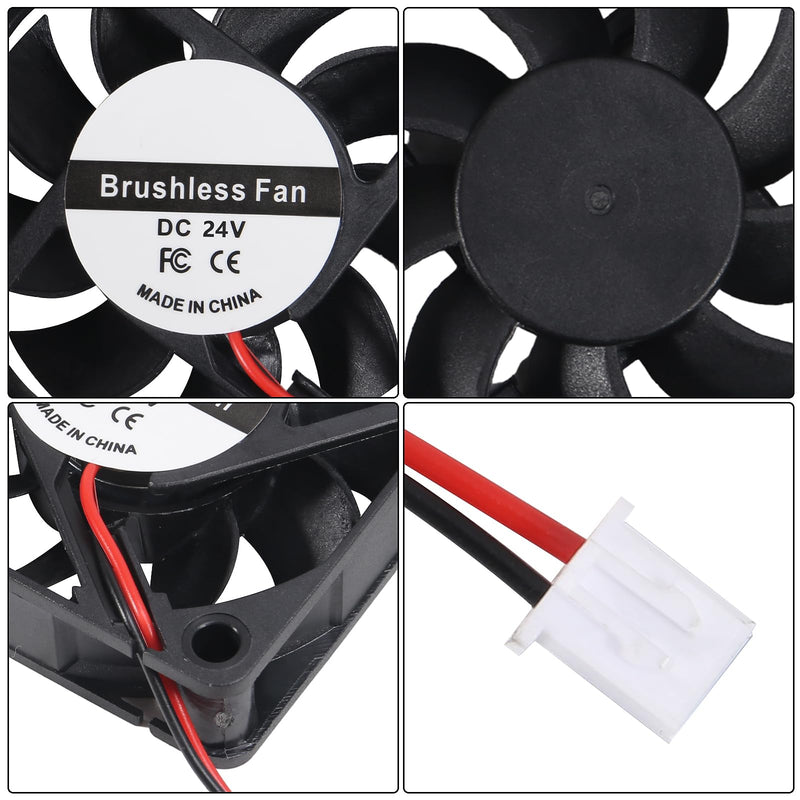 4PCS 60mm Fan 24V DC 0.10A 6015 Brushless Cooling Fan 2pin 60x60x15mm Computer CPU Heat Sink Cooling Cooler Fan 6015 24V