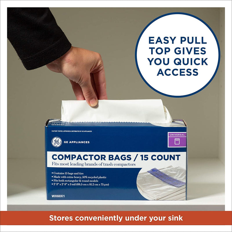 GE WX60X1 Genuine OEM Universal Trash Compactor Bags for GE Trash Compactors 1