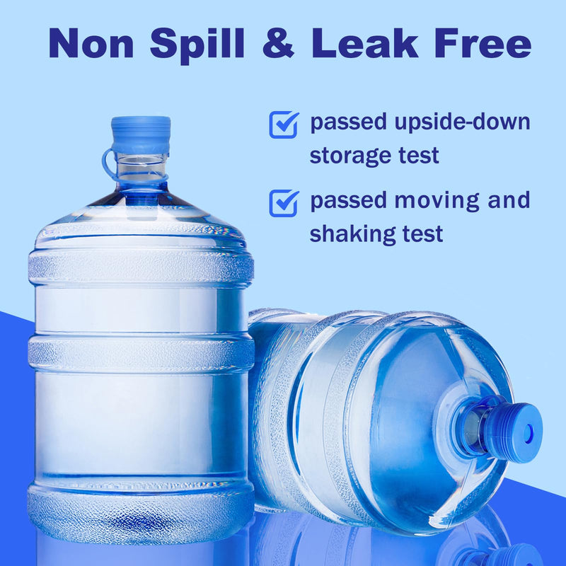 【4 PCS】 3 & 5 Gallon Water Jug Cap - 55mm Reusable Food Grade Silicone Water Bottle Cap for Standard/Screw/Crown Tops, Water Dispenser Replacement Lids, Non-Spill & Leak Free - 4 Pack