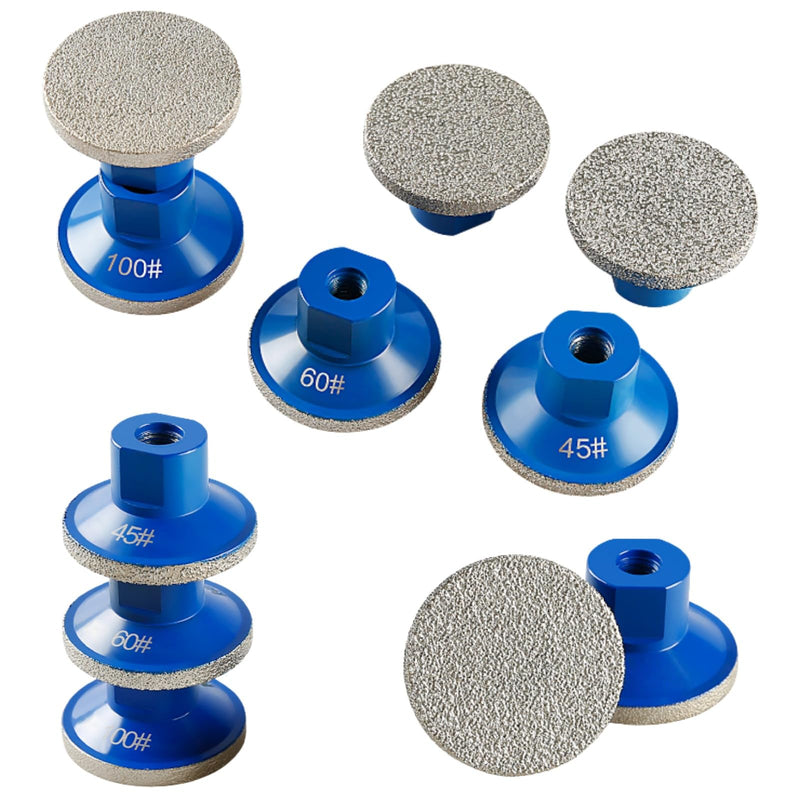 2inch 50mm Brazed Flat Grinding Wheel Diamond Grinding Disc Polishing Pads M10 Thread for Quartz Marble Granite Trimming 3Pcs 45/60/100 Grit