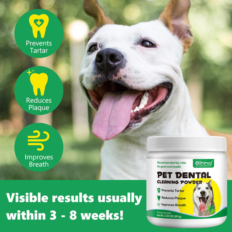 Dog Teeth Cleaning Powder, Dog Dental Powder for Teeth with Probiotics, Dental Powder for Dogs Teeth Cleaning, Fresh Breath, Plaque, Tartar 80g - PawsPlanet Australia