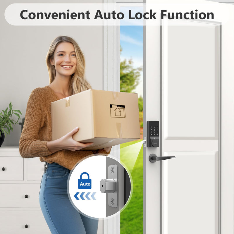 Devo G4 Smart Lock,Keyless Entry Door Lock,Bluetooth Smart Deadbolt, App Remote Control,Digital Touchsreen Keypad Lock, IP54 Waterproof Front & Back Electronic Dook Lock,Auto Locks(Silver) G4 Bluetooth Touchscreen Silver