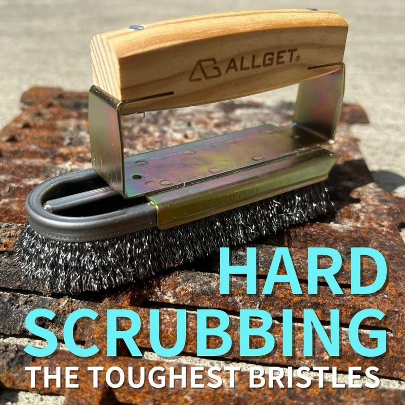 Iron-Shaped Steel Wire Brush, high-Hardness Steel Wire Suitable for Heavy-Duty Cleaning, Rust Removal, Scraping, and polishing on Hard Surfaces. Carbon Steel bristles