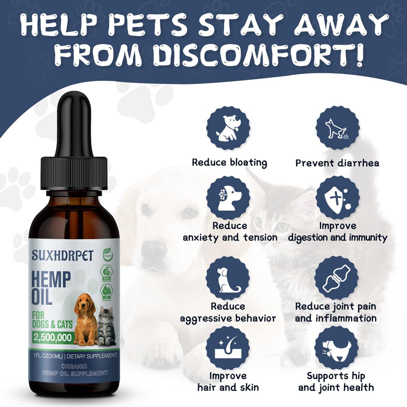 Organic Hemp Oil for Dogs, Pet Oil for Calming