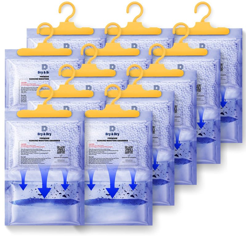 Dry & Dry 12 Pack[7 OZ] Premium Moisture Absorbers Dehumidifiers for Home Dehumidifier for Basement Dehumdifiers for Bedroom Small Dehumidifiers - Dehumidifiers Moisture Absorber