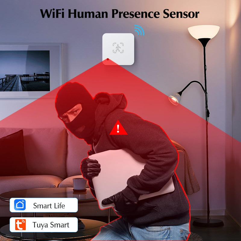 eMylo WiFi Human Presence Sensor, WiFi Millimeter Wave Radar Detection - No Hub Needed, 24/7 Smart Detection for Home & Business, Compatible with TUYA/Smart Life(2.4 GHz Wi-Fi Required) (3) 3
