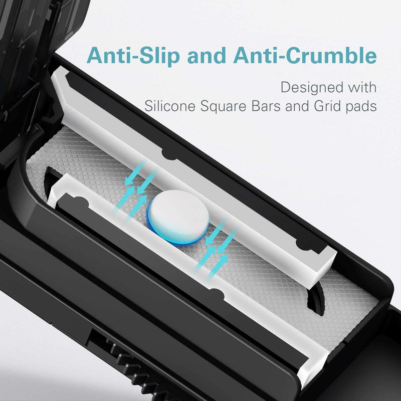 DEPAD Pill Cutter Splitter for Cutting Multiple Pills, Adjustable Pill Cutter Splitter for Small and Tiny Pills with Accurate Pill Alignment, Pill Cutter for Small or Large Pills with Sharp Safe Blade Black